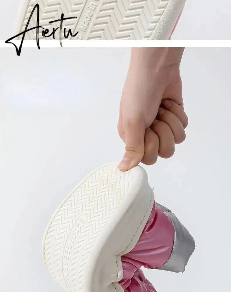 Aiertu Winter Boots for Women Cotton Shoes with Fur Waterproof Down Non-slip Outer Wear Thick Bottom Warm Furry Female Ankle Boot