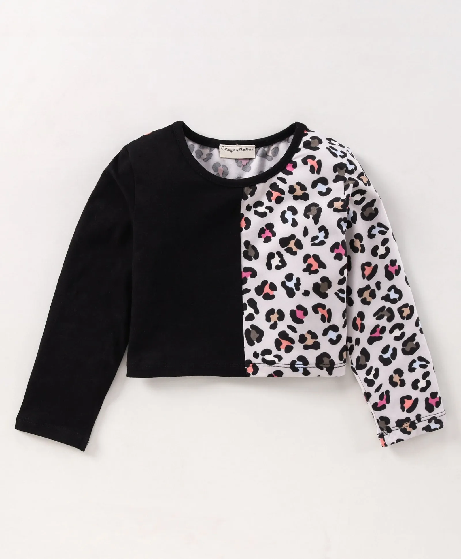 Animal Print Color Block Top Leggings Set