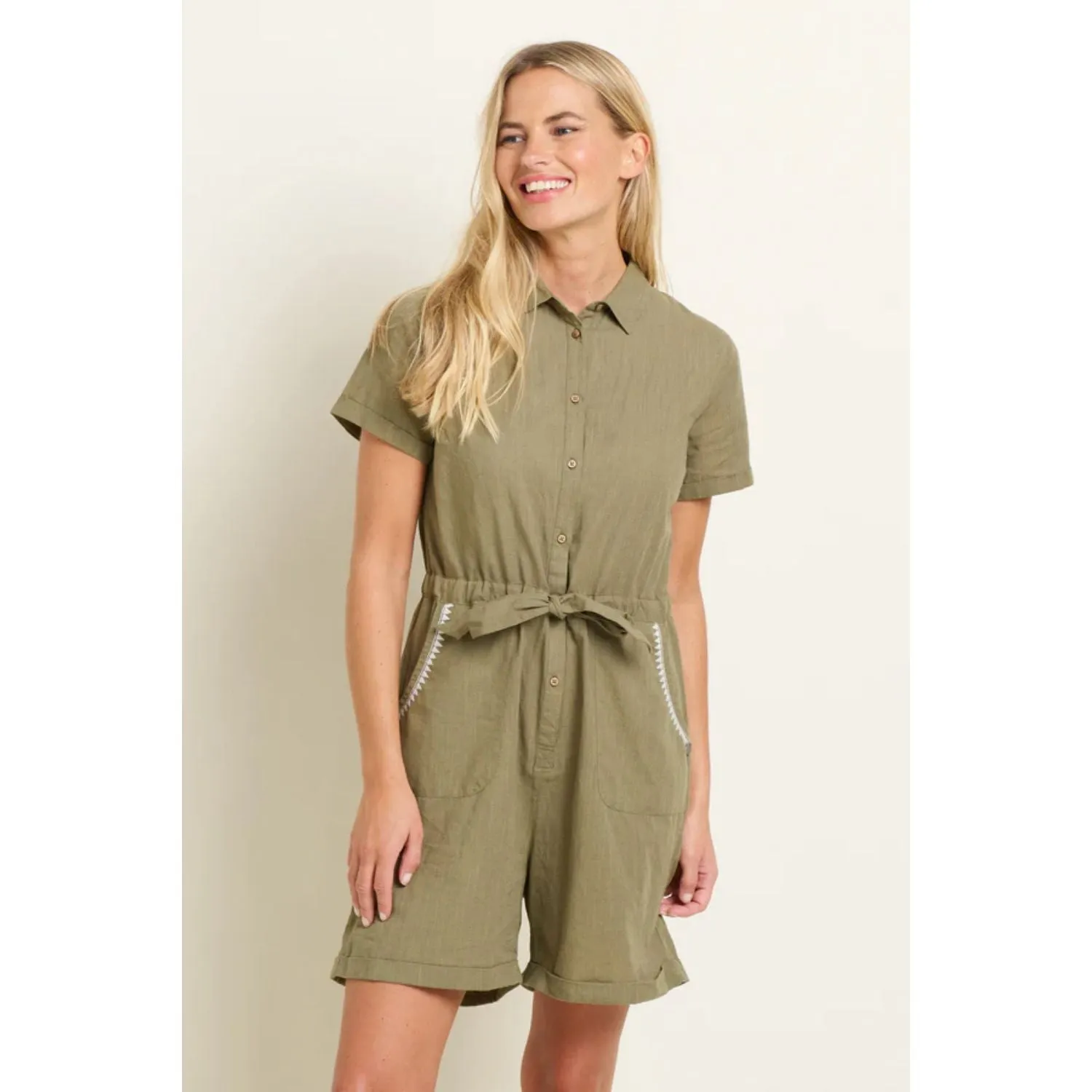 Brakeburn 14 Khaki Green Kodi Playsuit