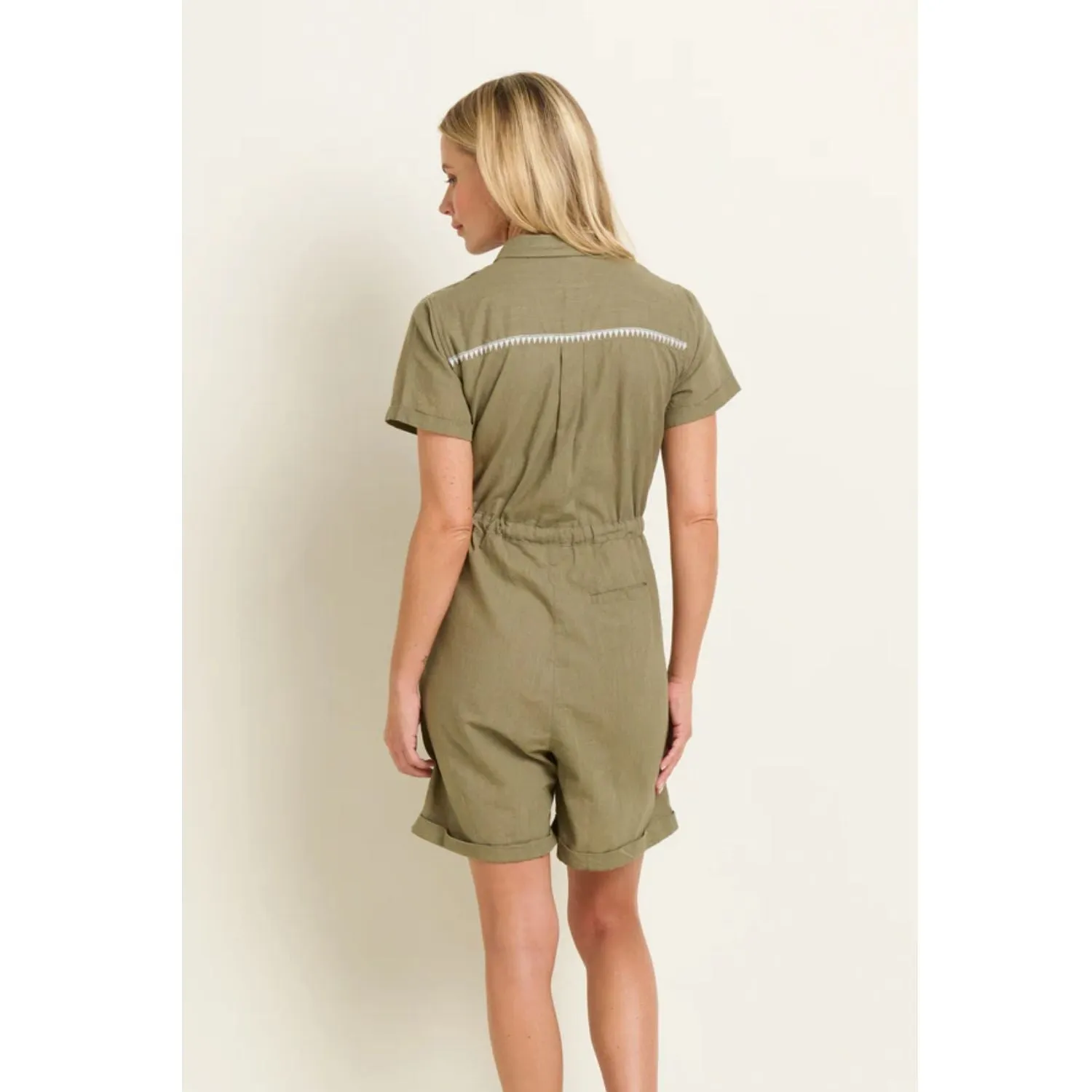Brakeburn 14 Khaki Green Kodi Playsuit