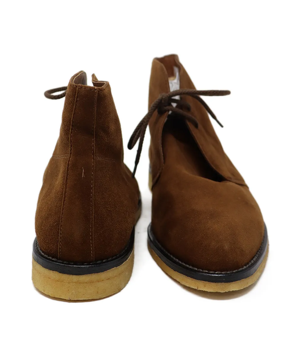 Brown Suede Lace Up Booties sz 10