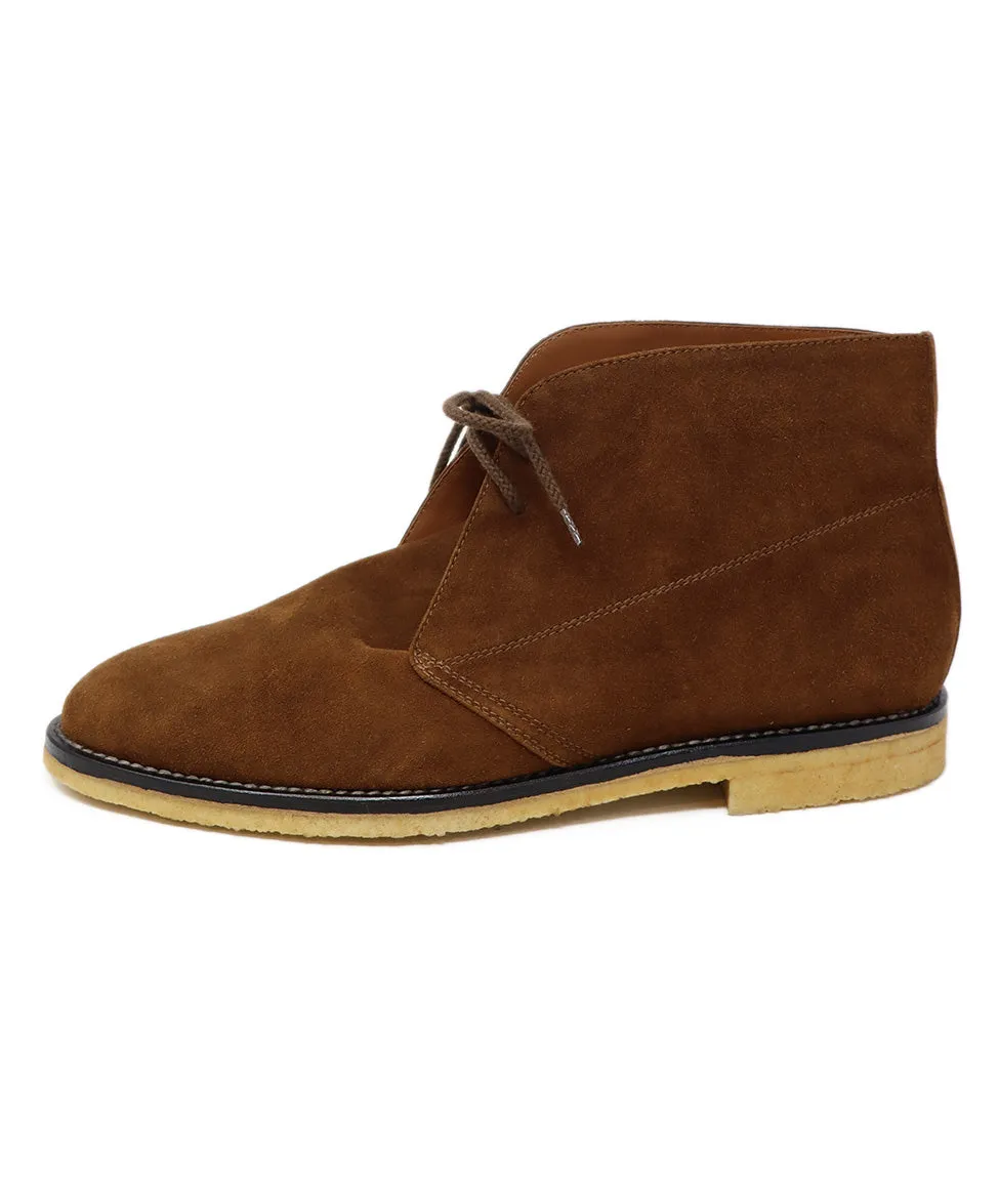 Brown Suede Lace Up Booties sz 10