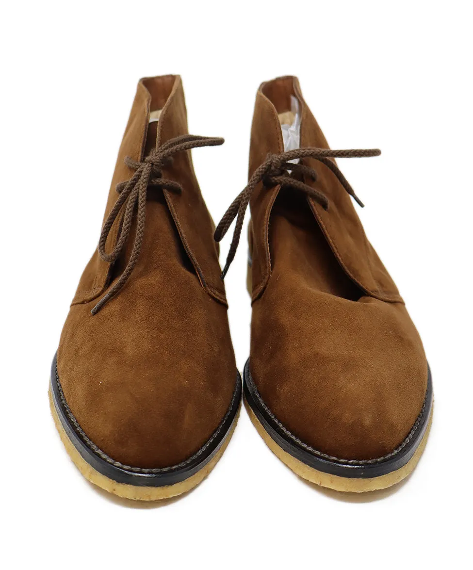 Brown Suede Lace Up Booties sz 10