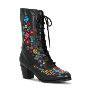 Colonial 229 Women's Folklorico Adelita Boots with Nails, Embroidered, Leather, 6cm Heel