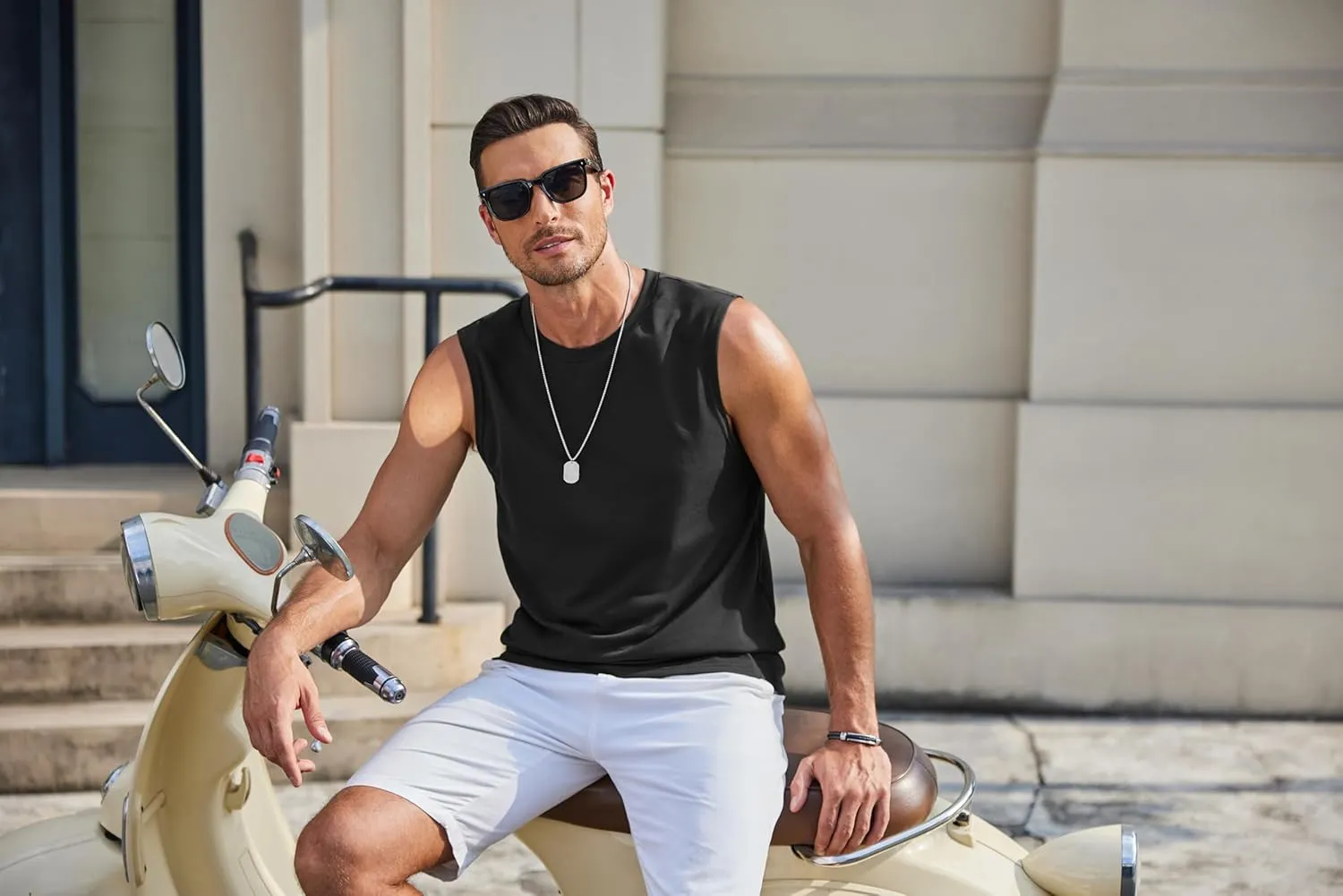 COOFANDY Mens Workout Tank Tops Cotton 3 Pack Soft Muscle Shirt Sleeveless Classic T Shirts Gym Athletic Tank