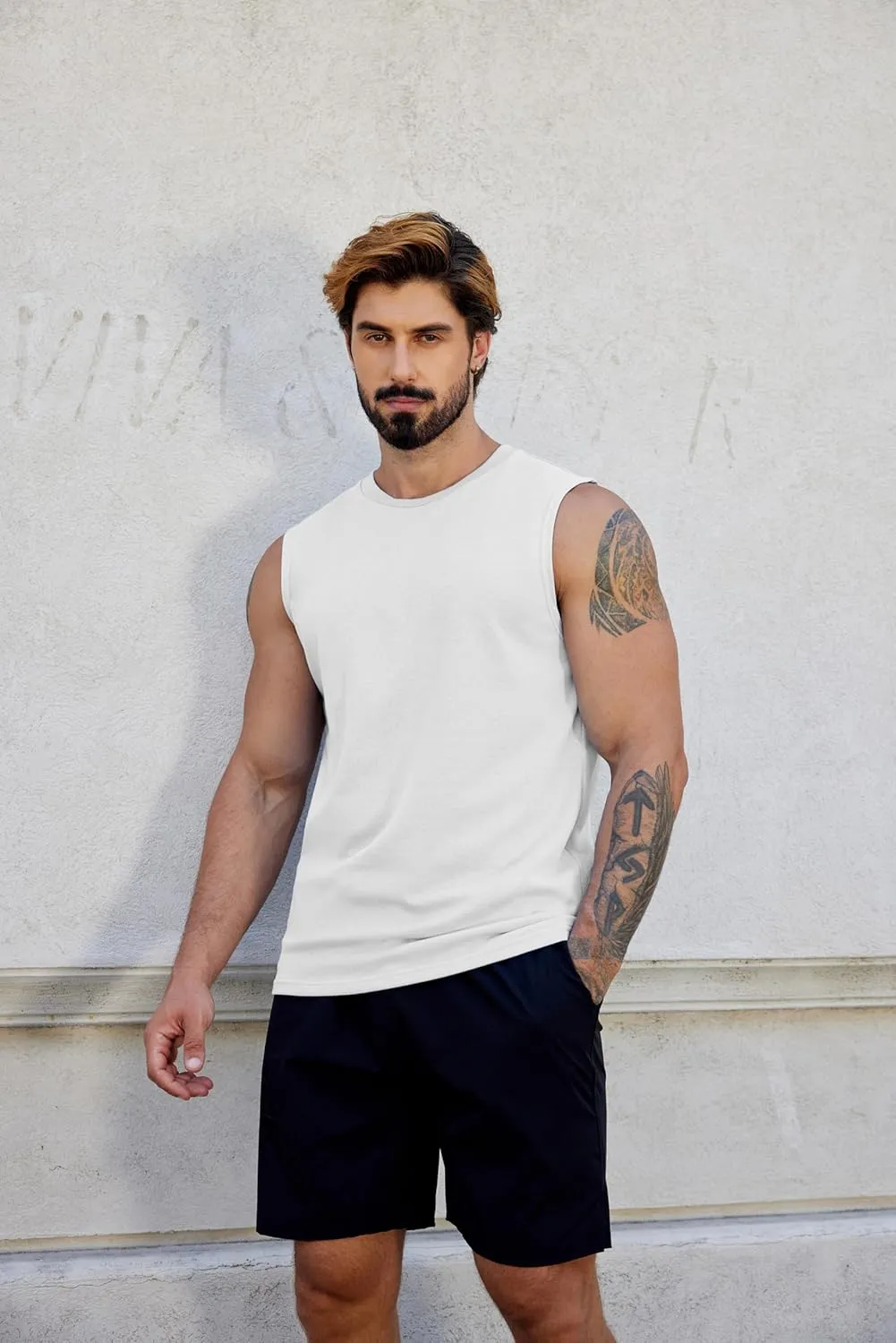 COOFANDY Mens Workout Tank Tops Cotton 3 Pack Soft Muscle Shirt Sleeveless Classic T Shirts Gym Athletic Tank
