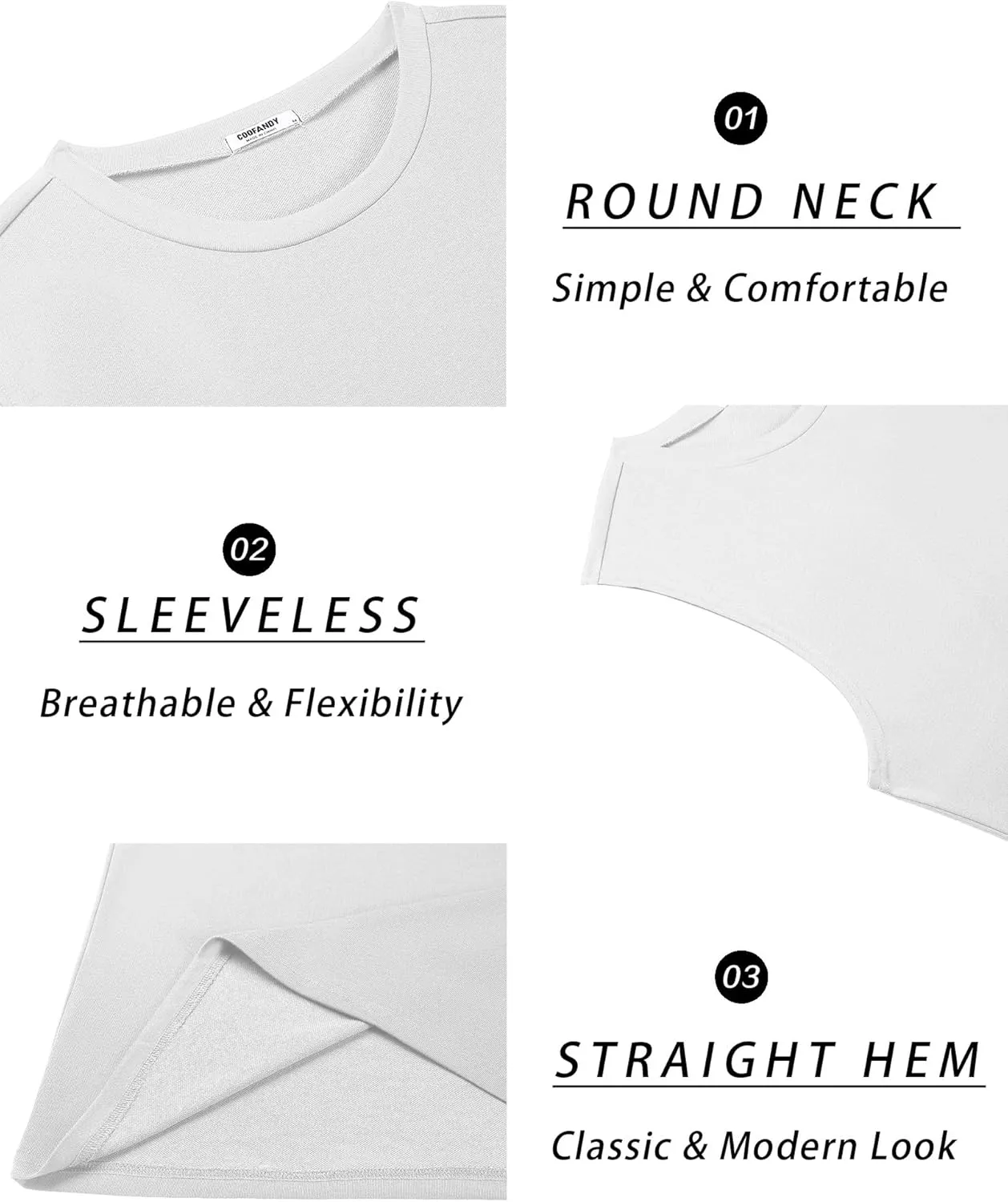 COOFANDY Mens Workout Tank Tops Cotton 3 Pack Soft Muscle Shirt Sleeveless Classic T Shirts Gym Athletic Tank