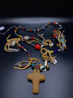 Cynthia Holmes - Pumice Cross Necklace