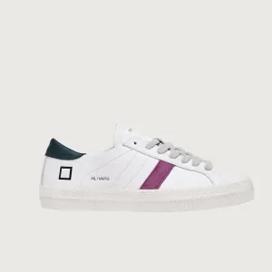 D.A.T.E. Hill Low Vintage Calf White Petrol Trainers