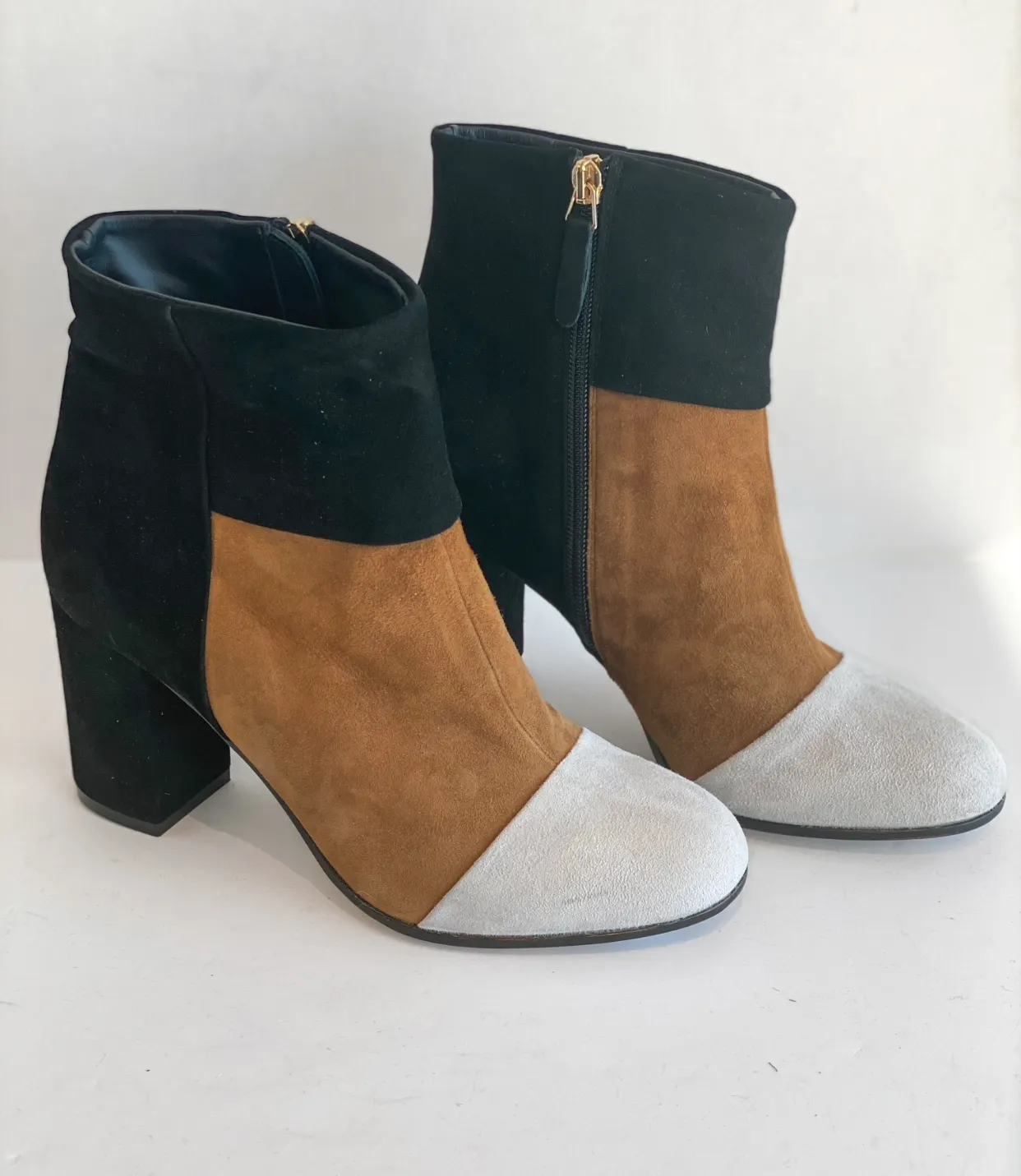 Dee Keller Multi Color Block Heel Booties