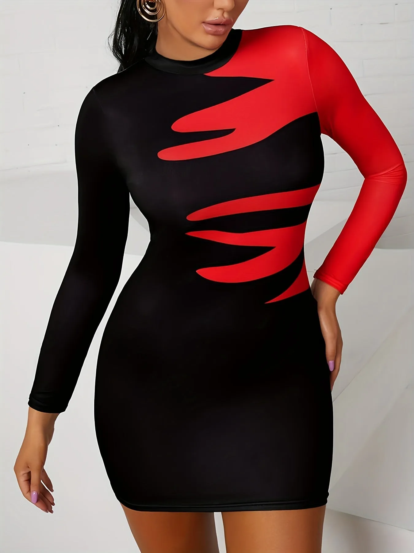 Fire Block Mini bodycon Dress