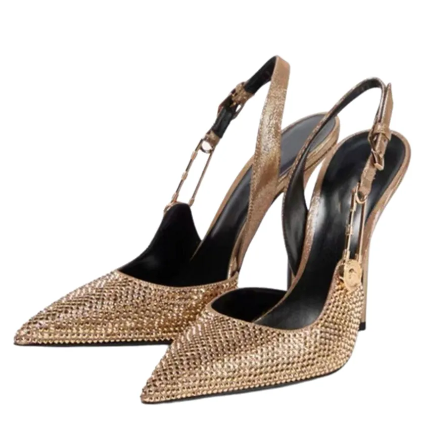 Funki Buys | Shoes | Women's Metallic Beaded High Slingbacks