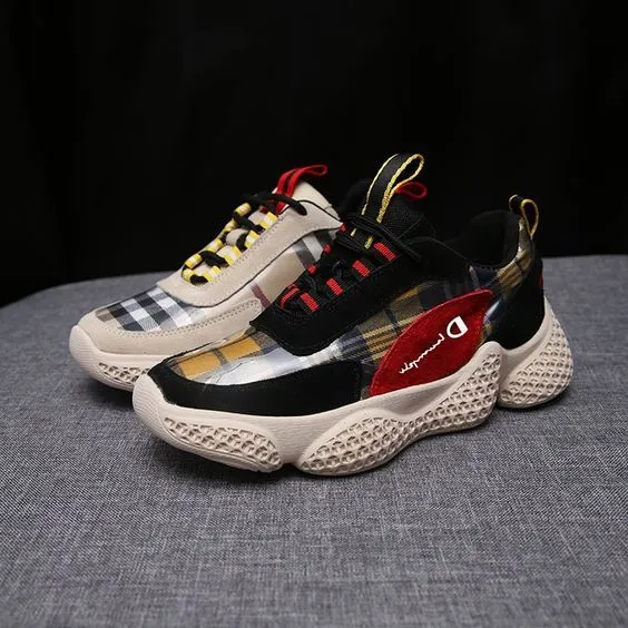 Hot Trend Color Block Grid Sneaker Shoes