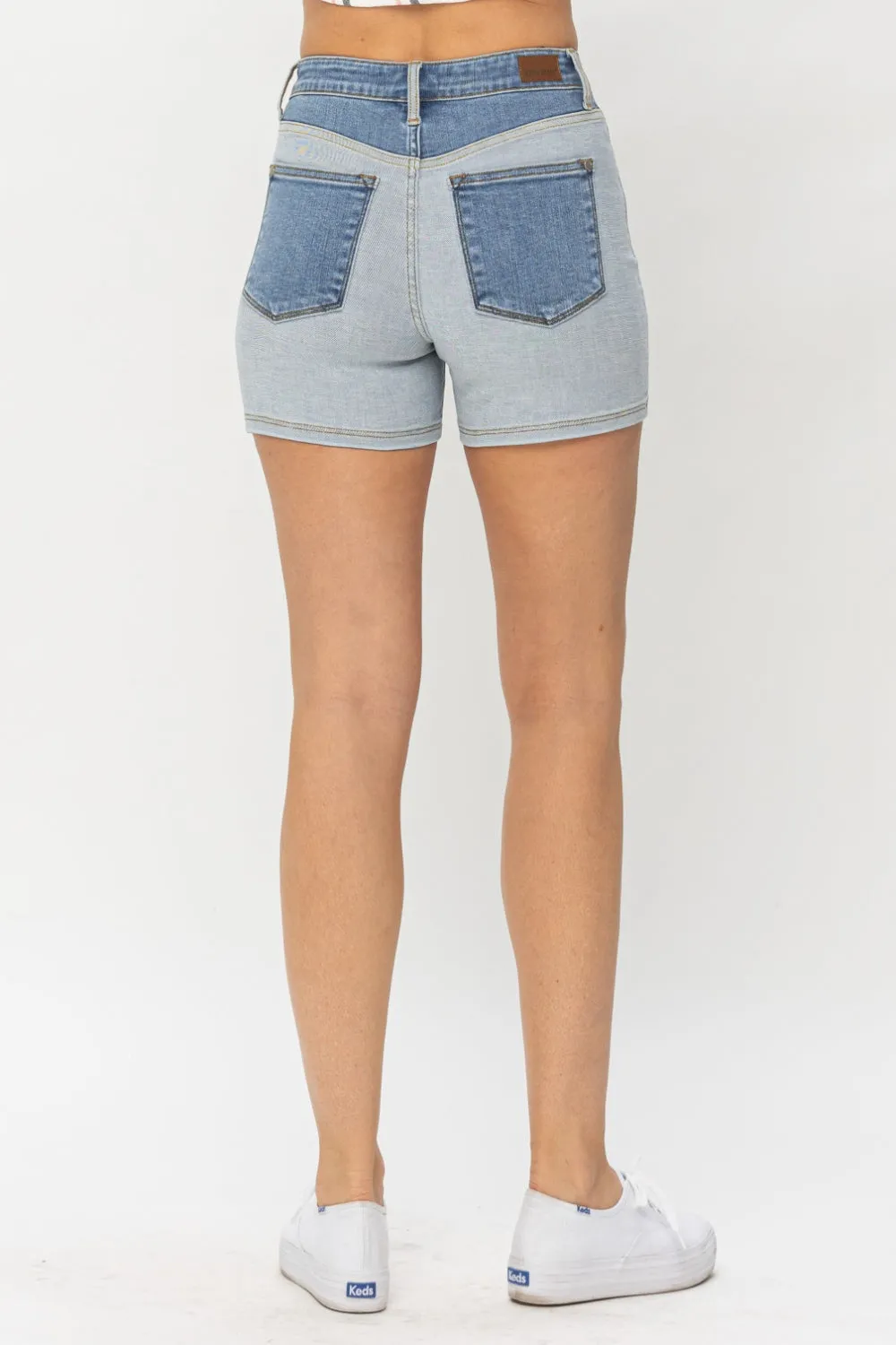 Judy Blue High Rise Color Block Denim Shorts