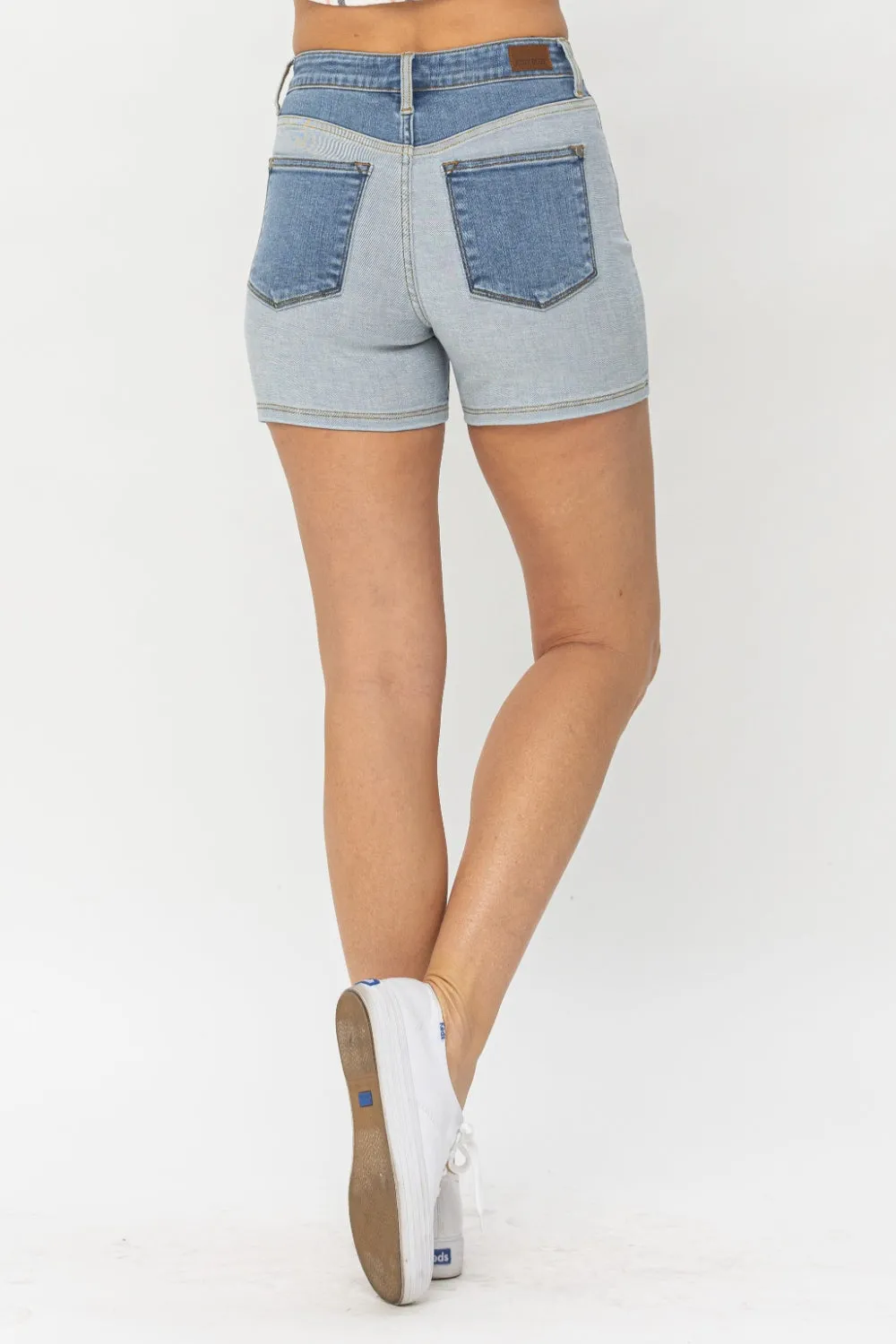 Judy Blue High Rise Color Block Denim Shorts