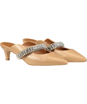 KG Kurt Geiger Brown Dutchess Leather Heeled Mules UK 6 EU 39 👠