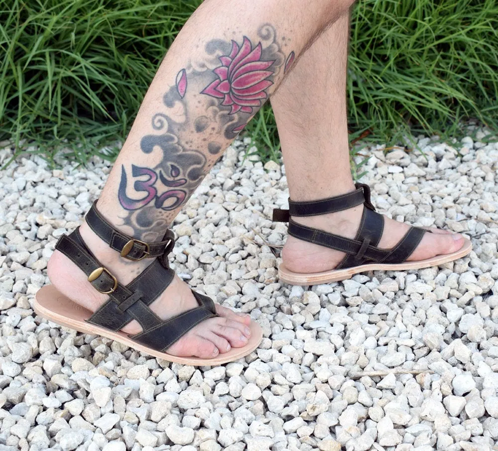 Khaki sandals for men, Tom Gladiator Men Sandals, leather sandals, Handmade Spartan Sandals, Gift For Men, Men Gift, Genuine Leather
