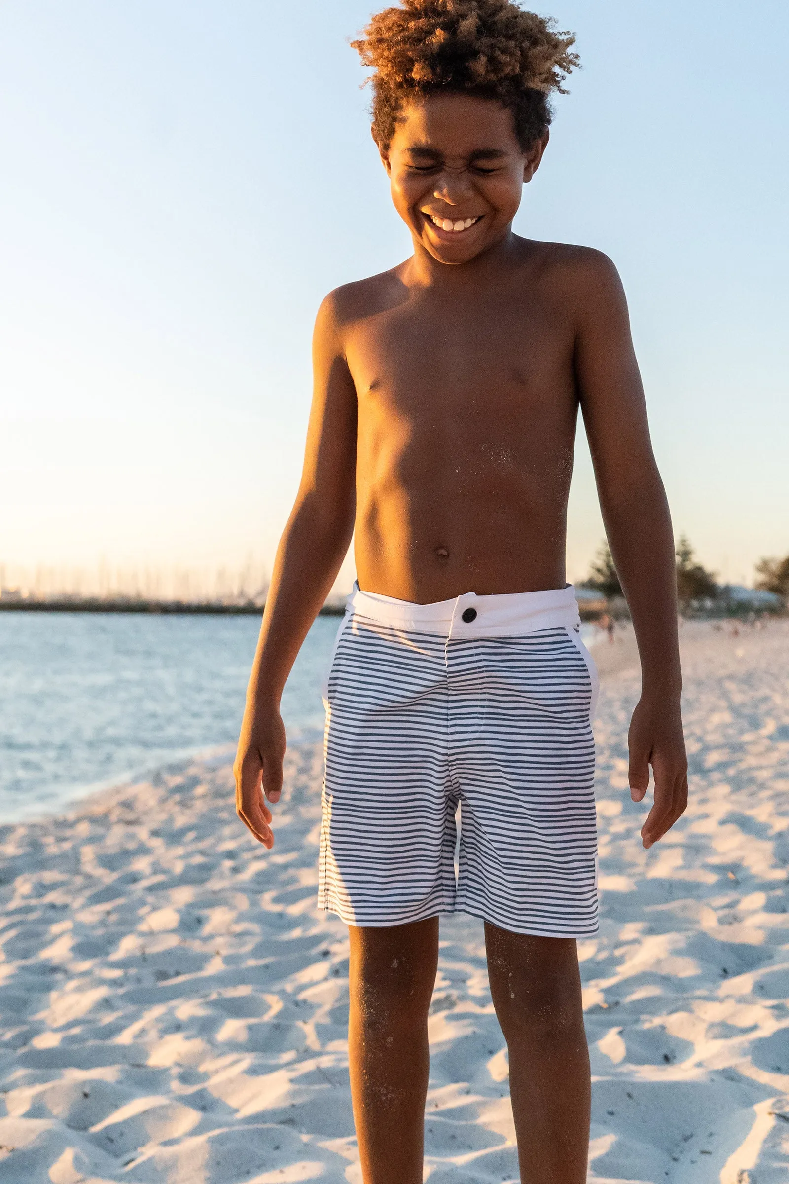 Kids Going Out Boardies: Classic Stripe