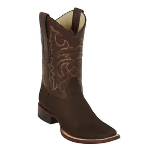 Los Altos Boots Mens #8226359 Wide Square Toe | Genuine Nobuck Boots | Color Tobacco