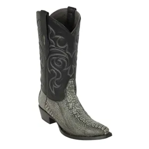 Los Altos Boots Mens #940581 Snip Toe | Genuine Ostrich Leg Boots | Color Bustic Black