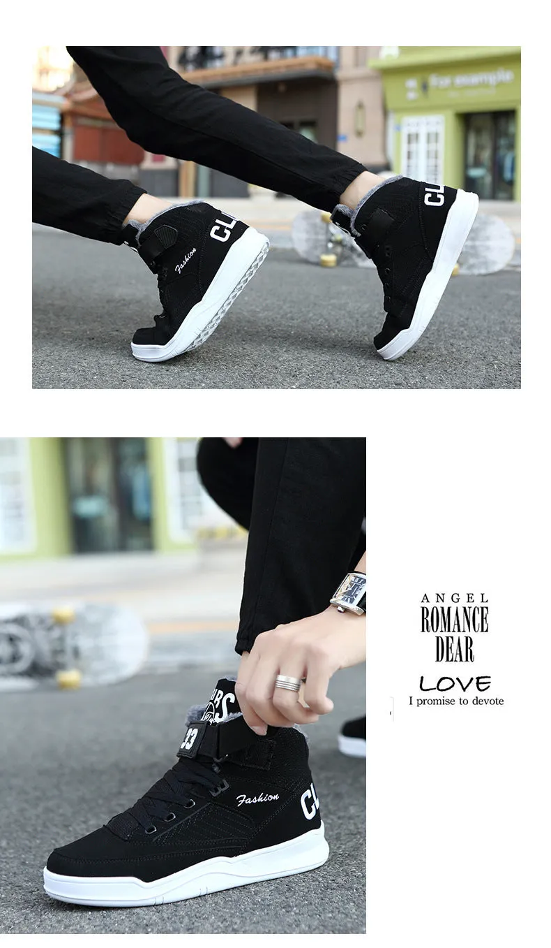 Men Winter Warm Snow High Top Fur Fashion Velvet Boots