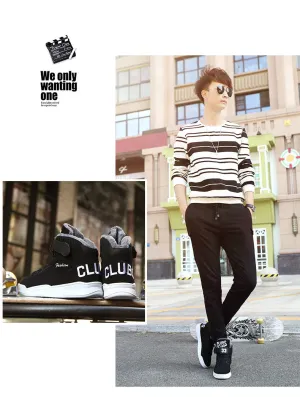 Men Winter Warm Snow High Top Fur Fashion Velvet Boots