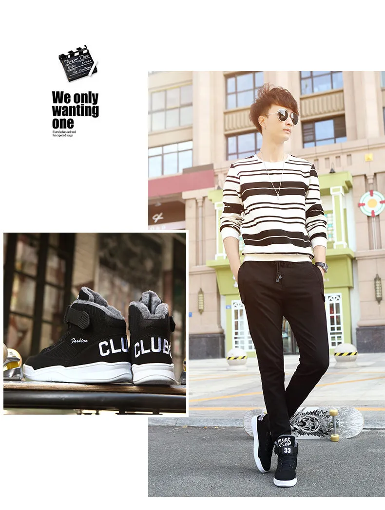 Men Winter Warm Snow High Top Fur Fashion Velvet Boots