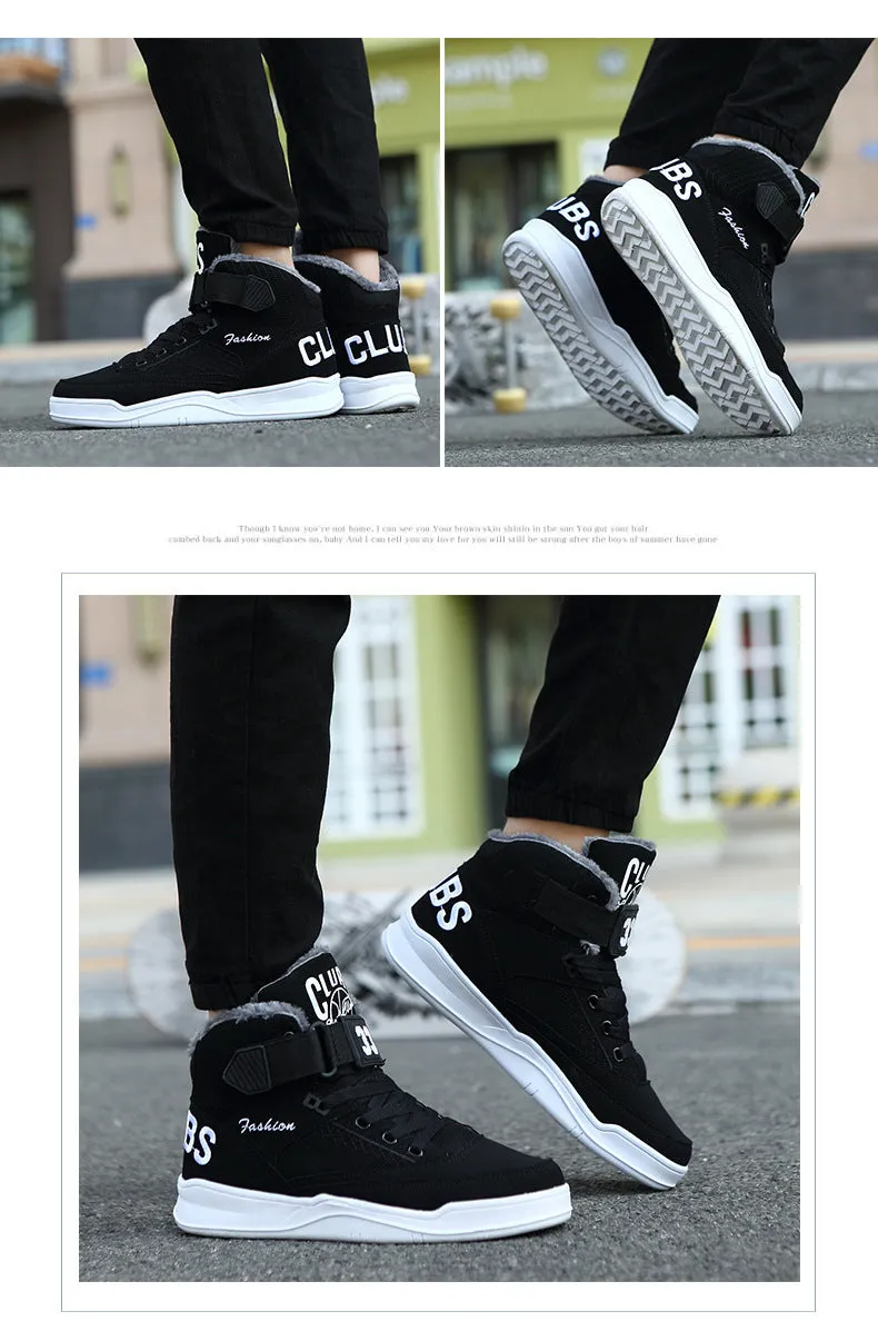 Men Winter Warm Snow High Top Fur Fashion Velvet Boots