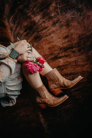 "Simone" Brown Leather Booties by Liberty Black