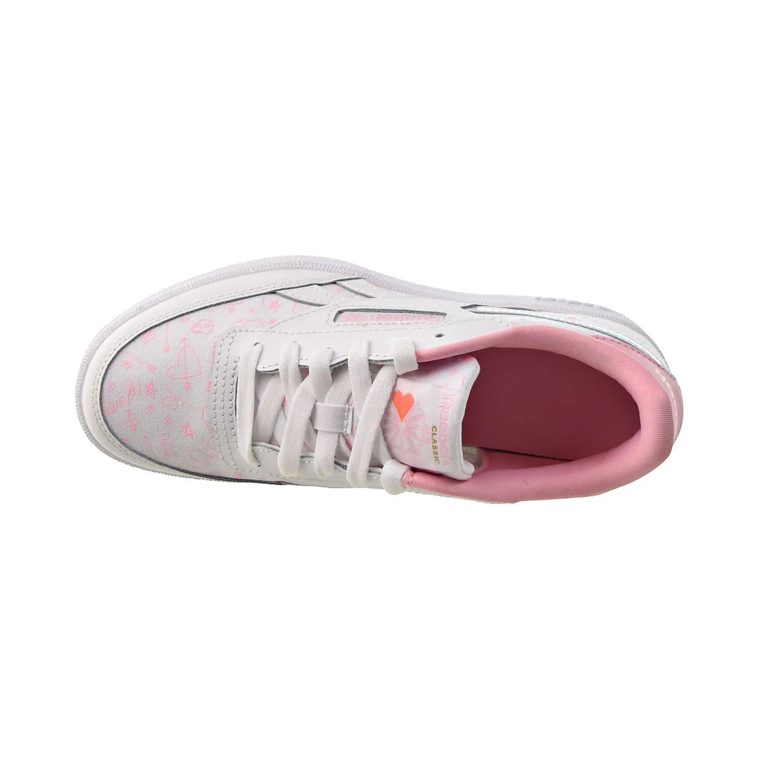Reebok Club C Revenge Big Kids' Shoes White-Pink Glow-Twisted Coral