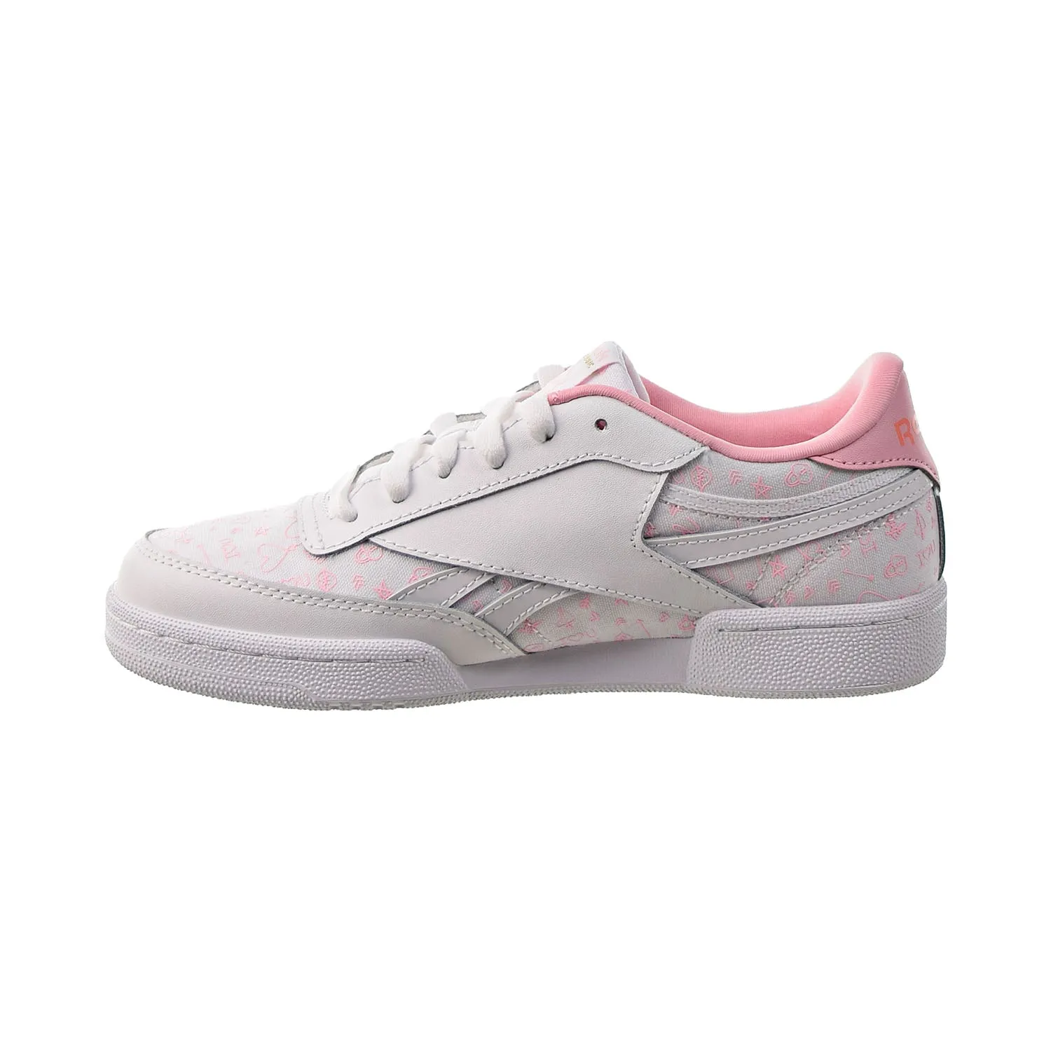 Reebok Club C Revenge Big Kids' Shoes White-Pink Glow-Twisted Coral