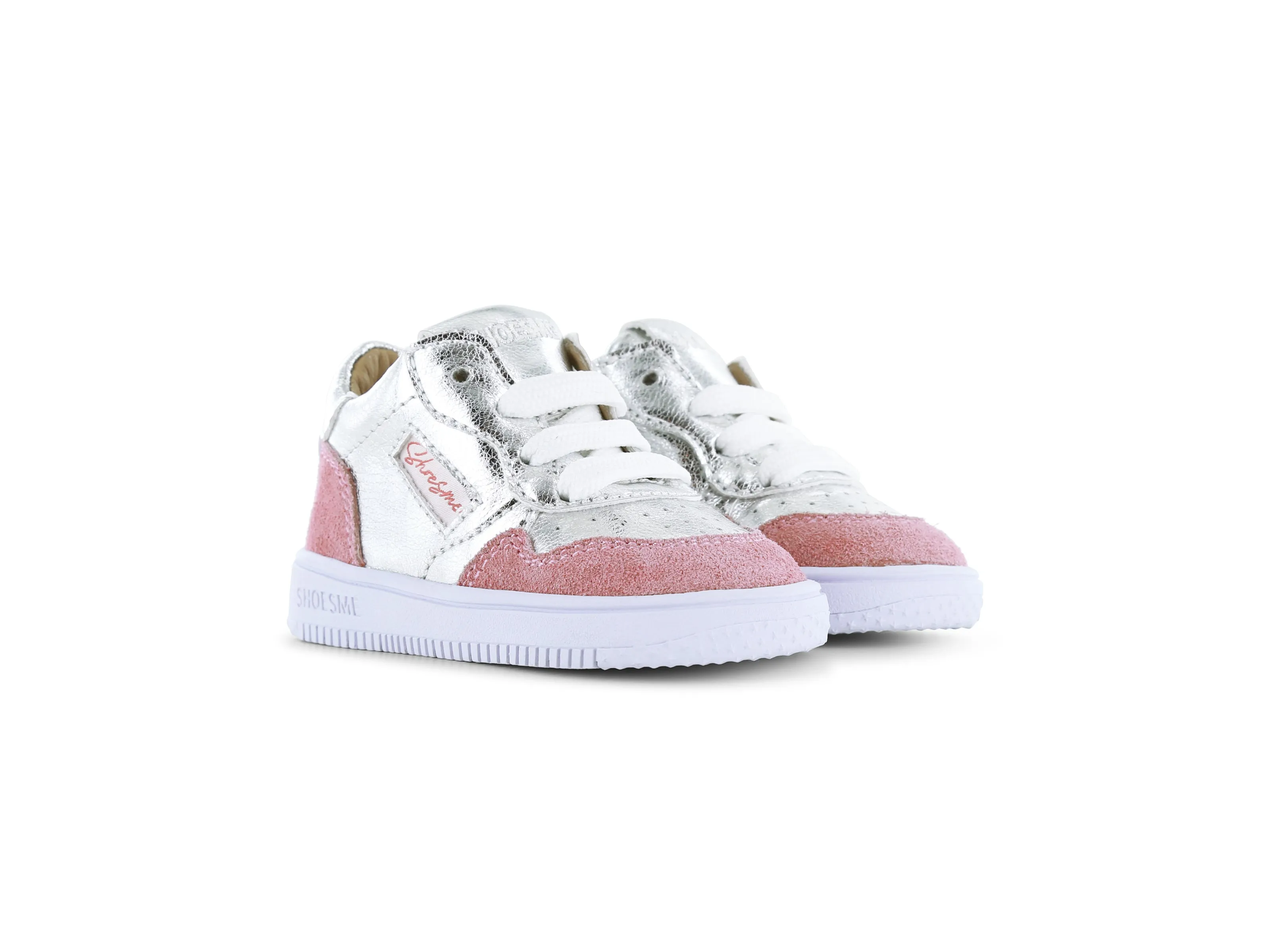 Shoesme Zilver-roze Babysneaker