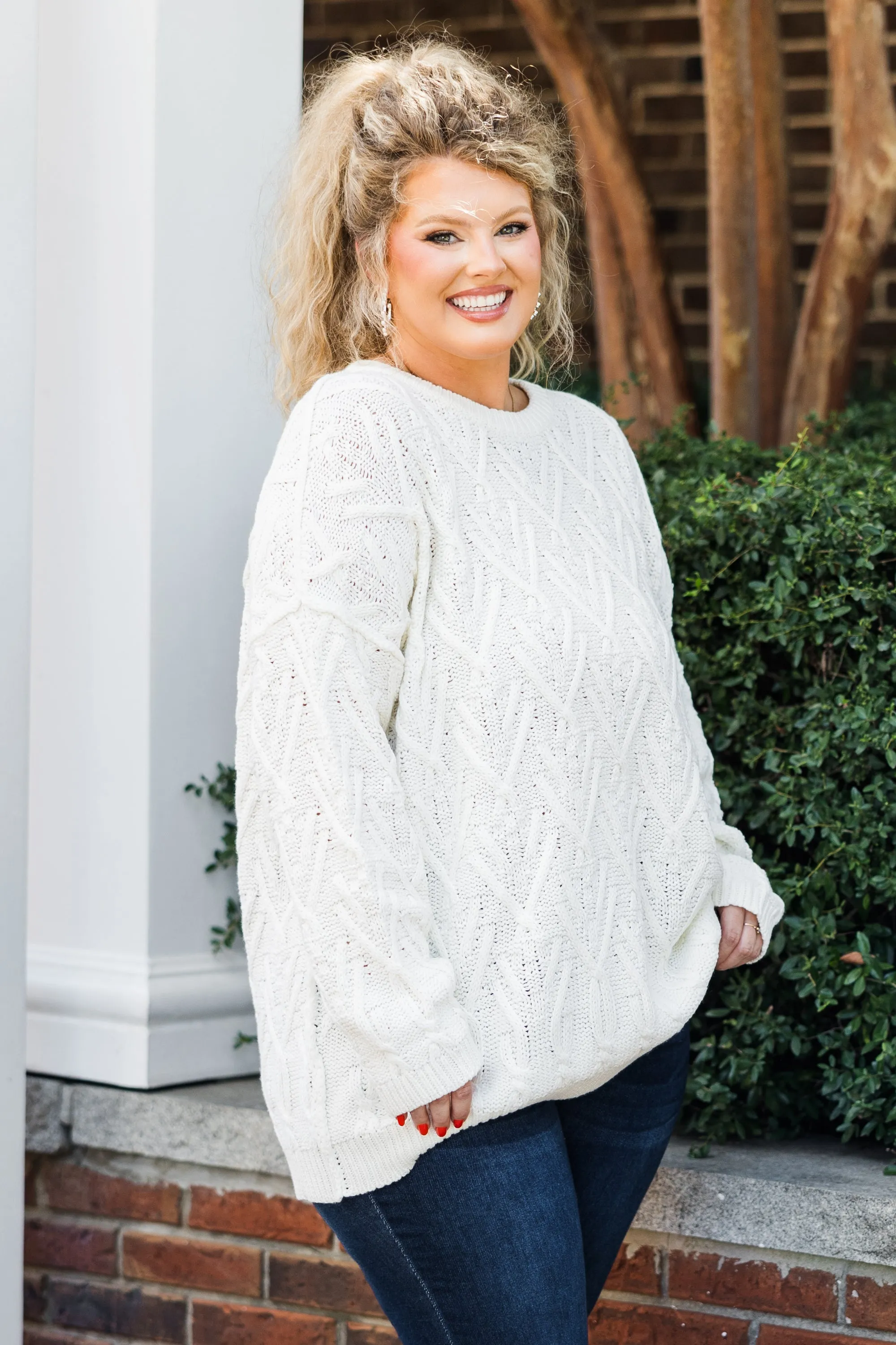 Snowflakes And Snuggles Sweater, Beige