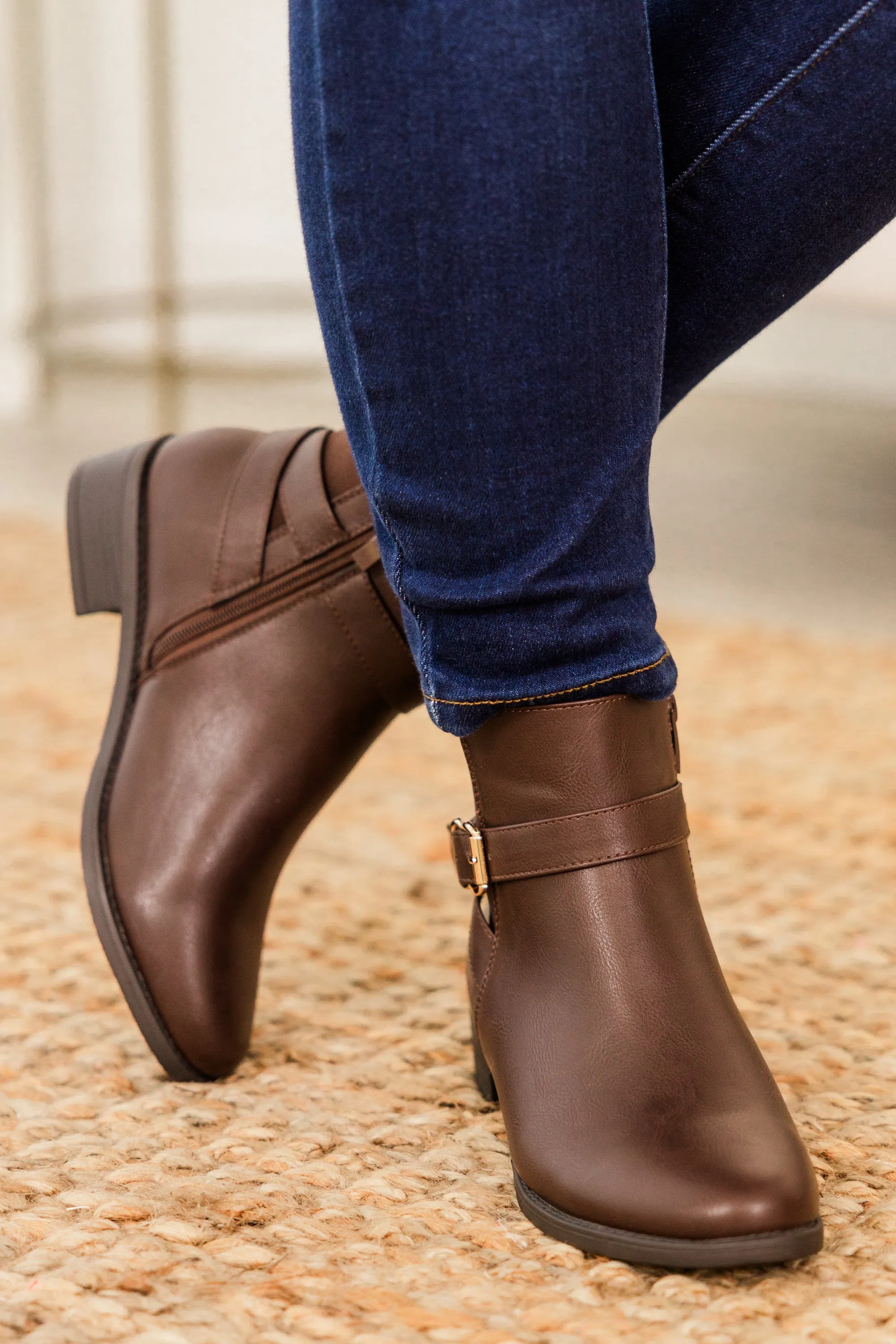Stride In Style Booties, Brown