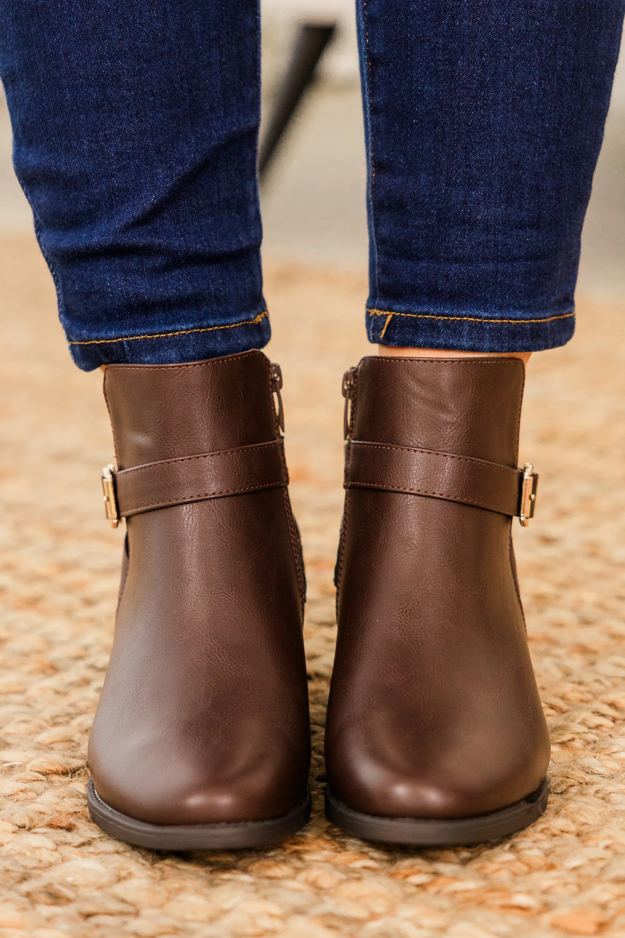 Stride In Style Booties, Brown