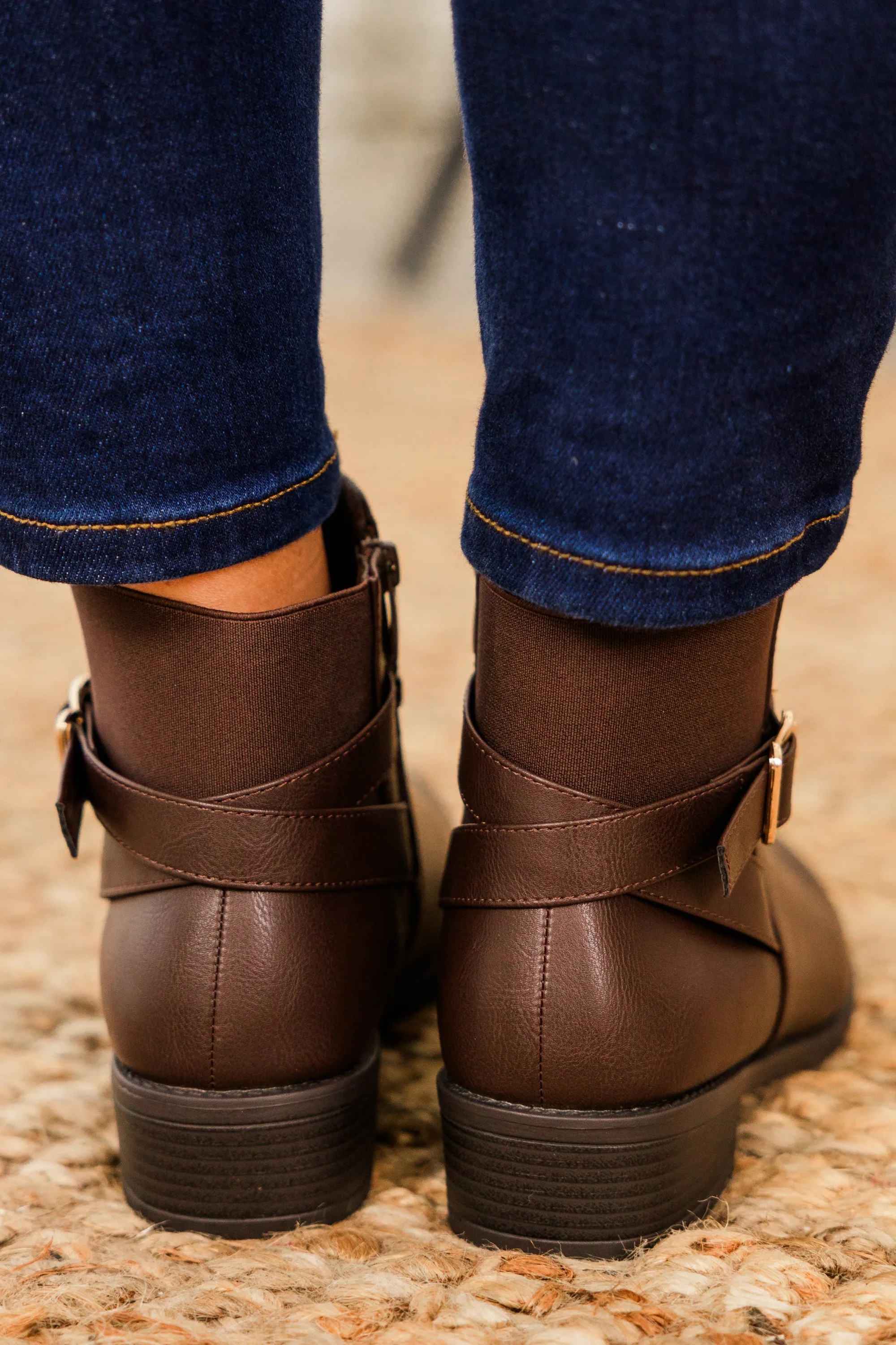 Stride In Style Booties, Brown