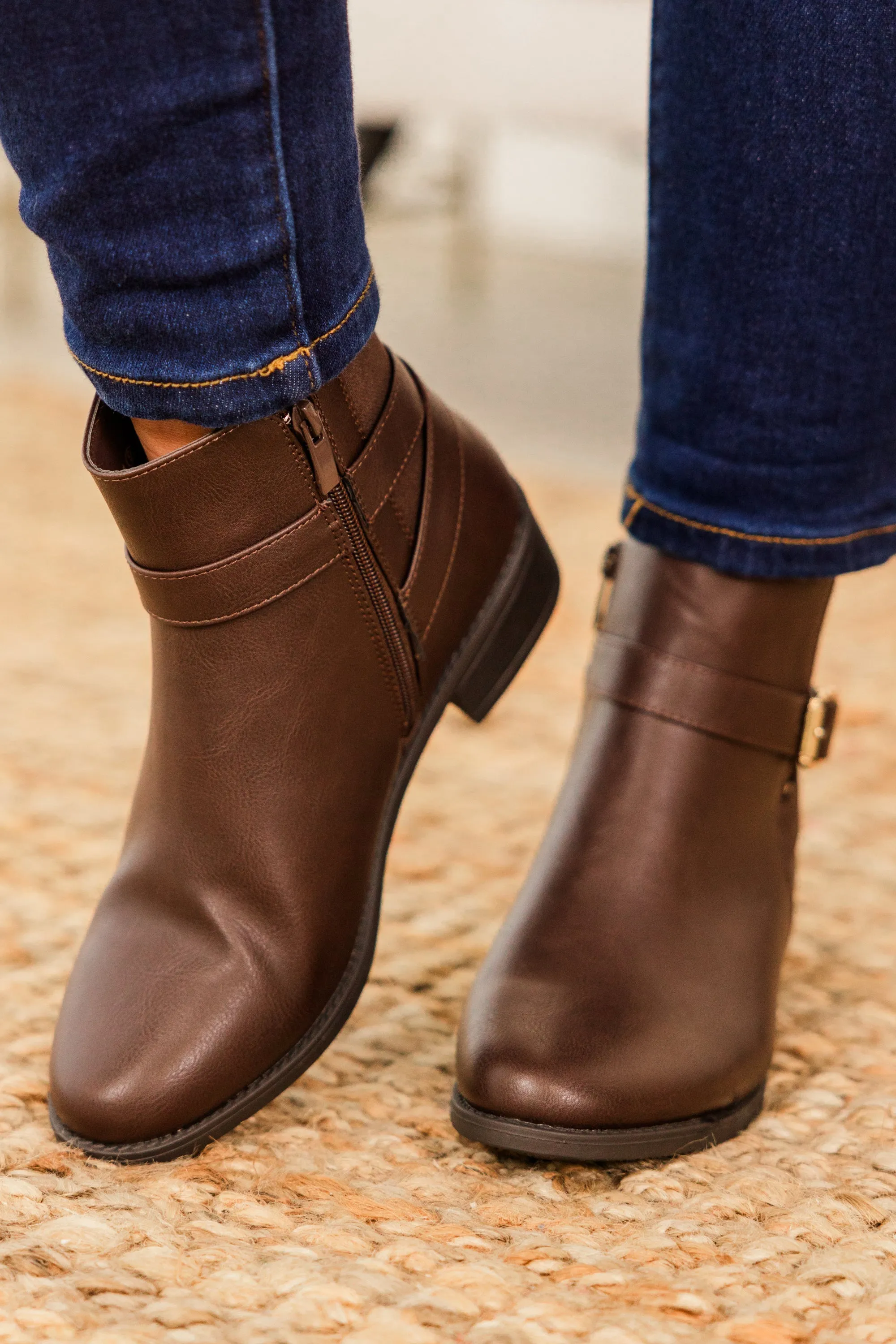 Stride In Style Booties, Brown