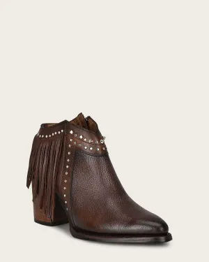 Western brown bootie with fringes