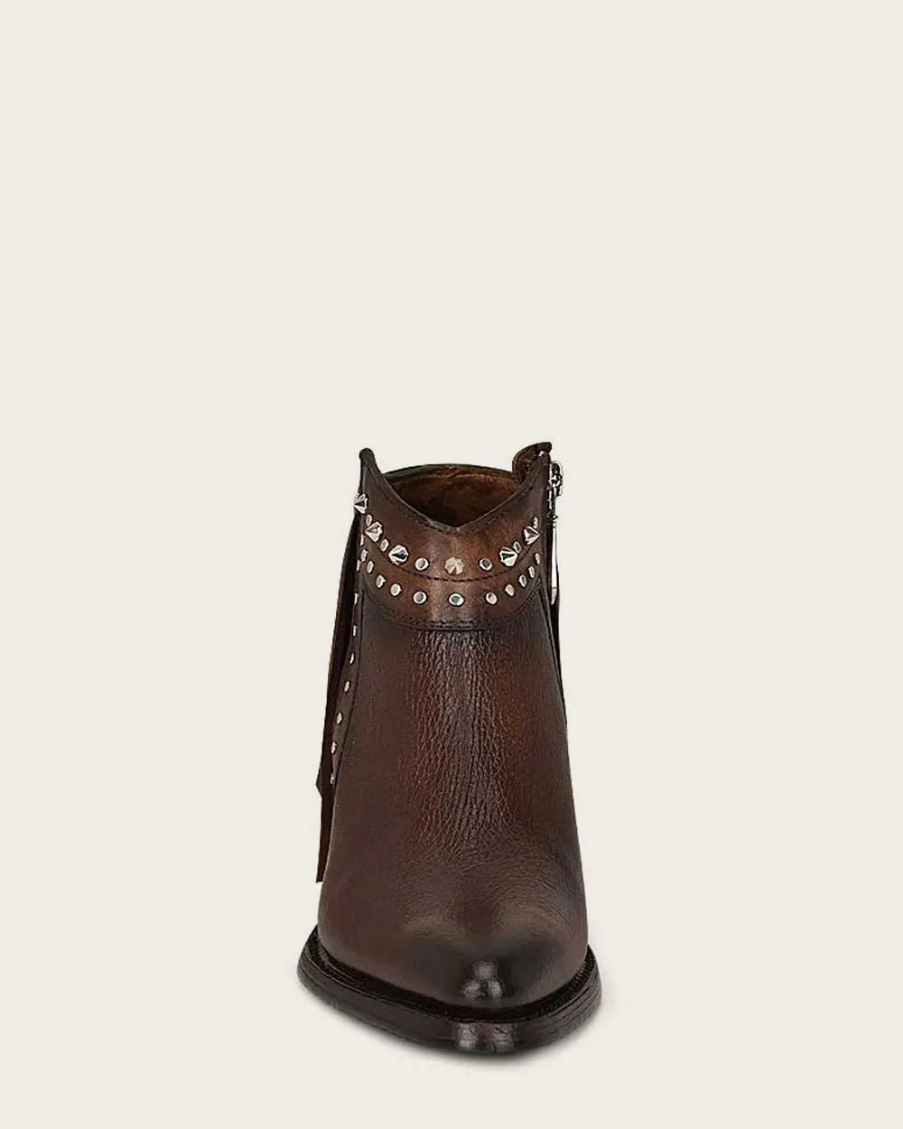 Western brown bootie with fringes