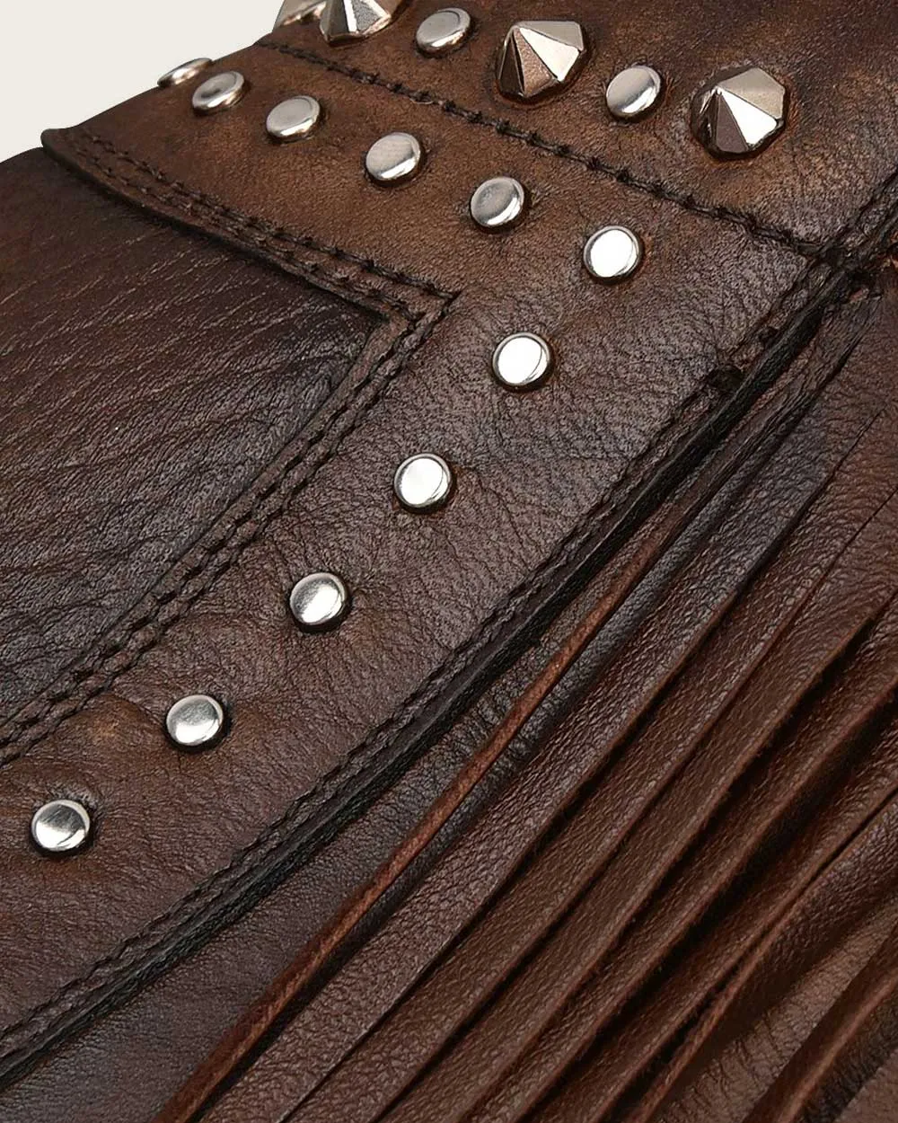 Western brown bootie with fringes